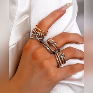 NEW! Elegant Mixed Metal Rings Set!